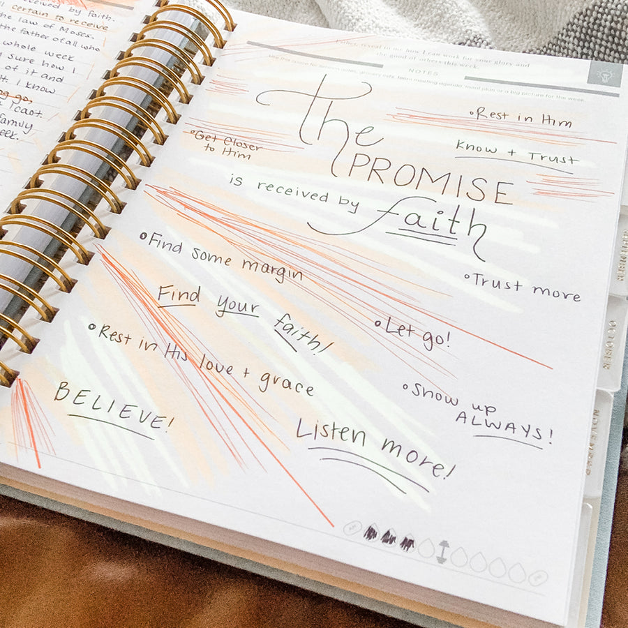 planner with sermon notes